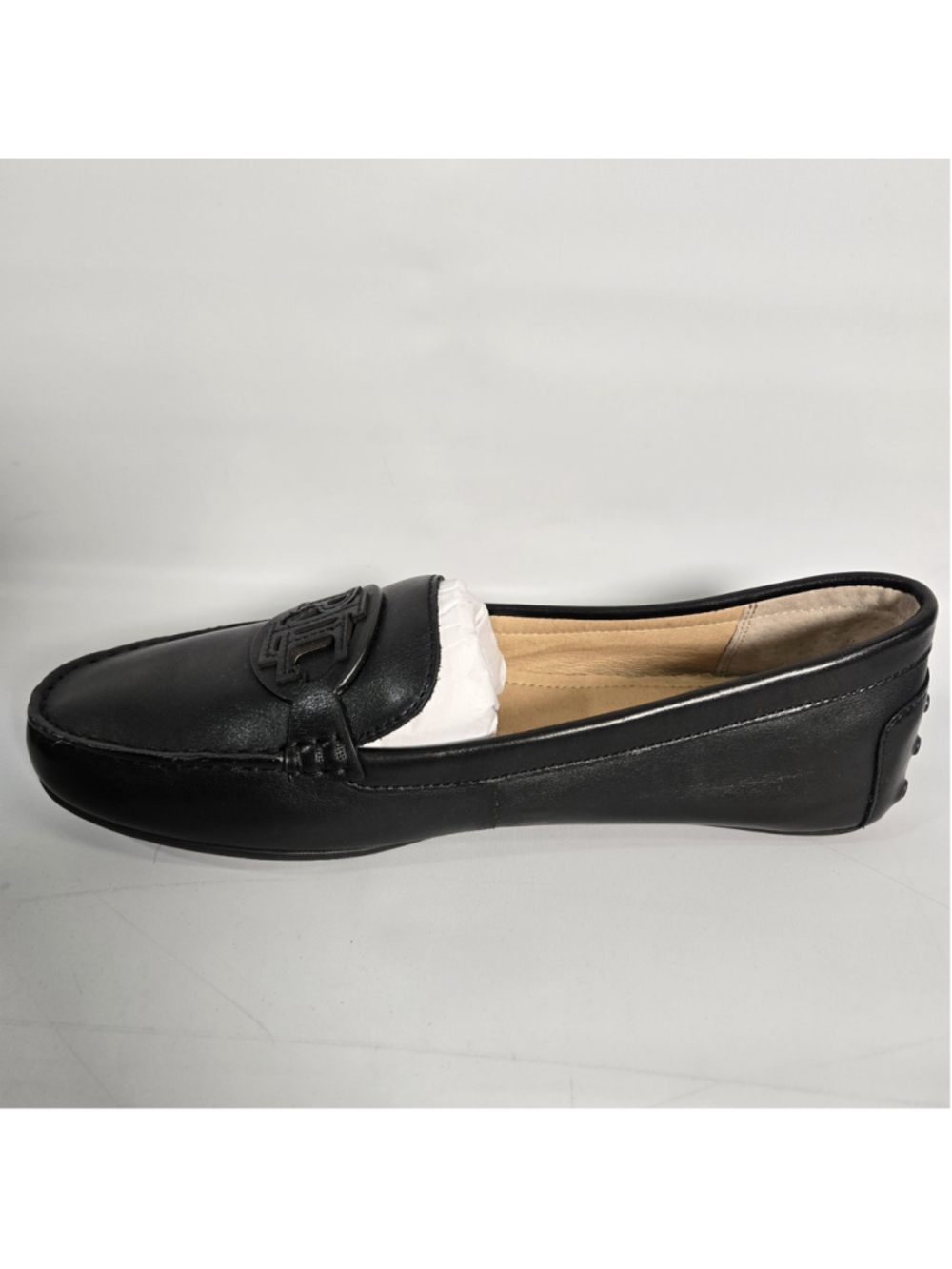 Lauren Ralph Lauren Brynn Loafer 7.5 Black Leather Comfort Flat NWOB Work Travel - Picture 6 of 11